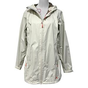 Mountain Hardwear Jacket Women’s XL Hooded Full Zip Finder Rain Parka Beige READ
